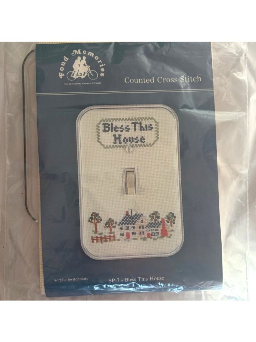 Fond Memories Cross Stitch Kit SP7 Acrylic Switchplate Bless This House 18ct